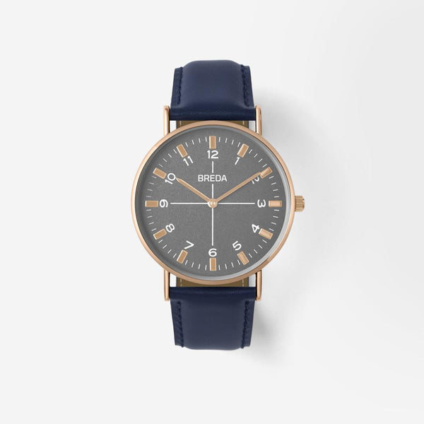 BREDA-Belmont-1646H-Rosegold-Navy-Watch-Front