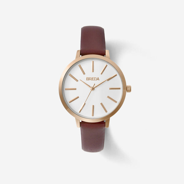 BREDA-Joule-1722D-Rosegold-Maroon-Watch-Front