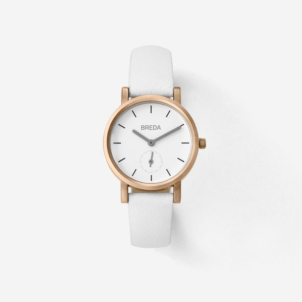 BREDA-Palette-2456A-Rosegold-White-Watch-Front